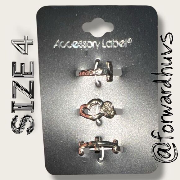 Bundle Sale 3 for $15 | Accessory Label Nickel Free Ring Set of 3 - Size 4 - Picture 5 of 7